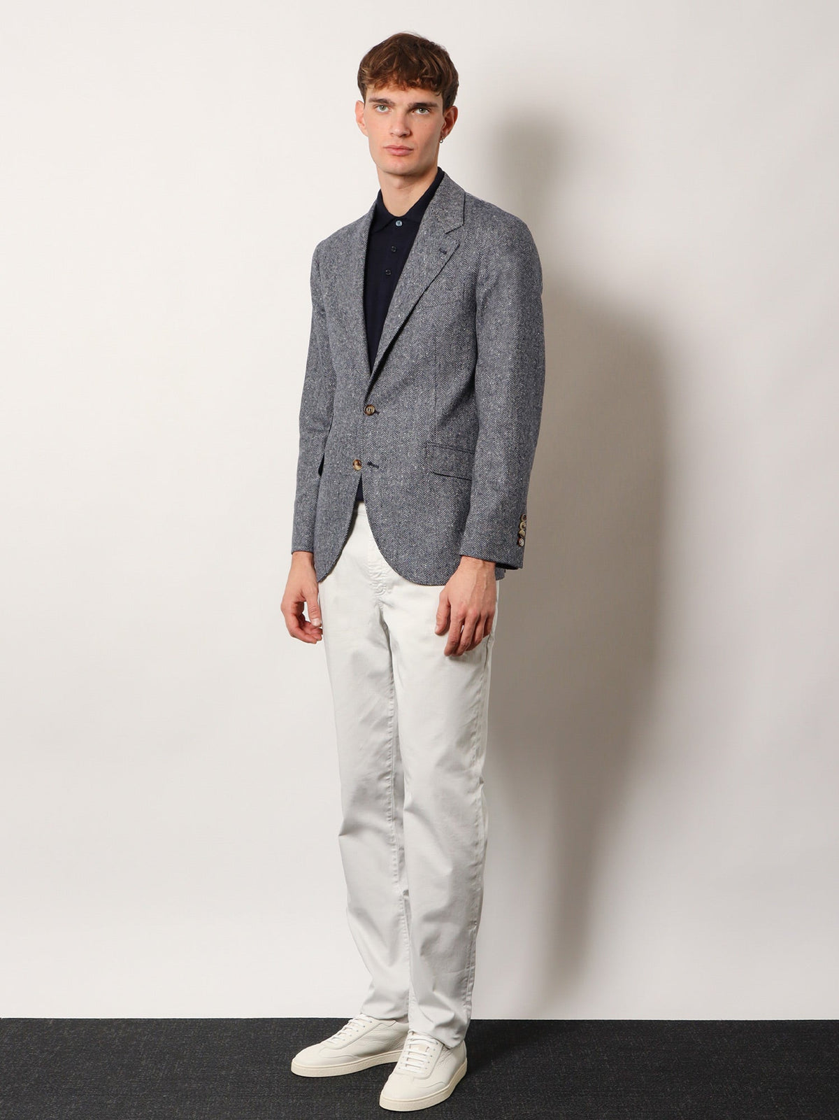 Brunello Cucinelli Cashmere and cotton polo shirt - Navygrigioscuro