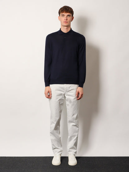 Brunello Cucinelli Cashmere and cotton polo shirt - Navygrigioscuro