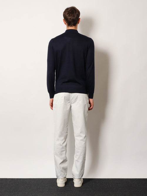 Brunello Cucinelli Cashmere and cotton polo shirt - Navygrigioscuro
