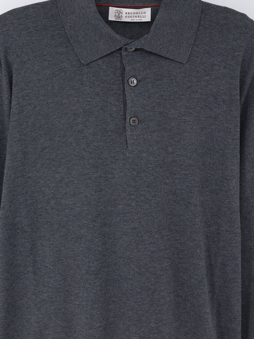 Brunello Cucinelli Cotton polo shirt - Piombo