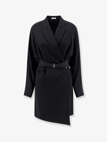 BRUNELLO CUCINELLI - Chemisier Dress with Tuxedo-style band