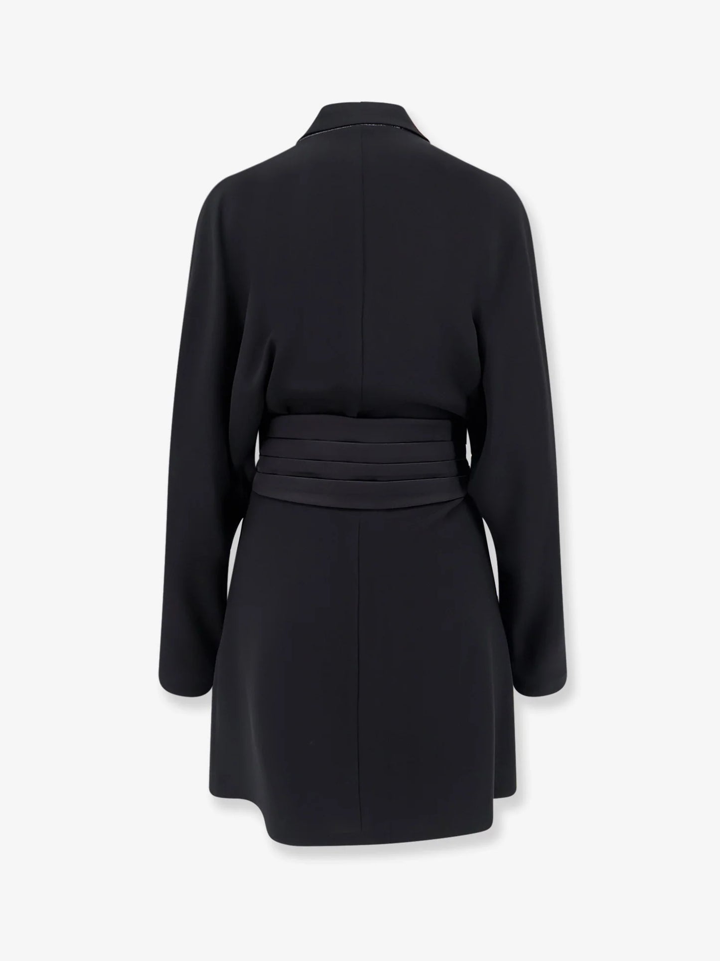 BRUNELLO CUCINELLI - Chemisier Dress with Tuxedo-style band
