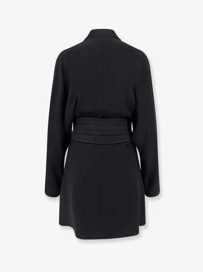BRUNELLO CUCINELLI - Chemisier Dress with Tuxedo-style band