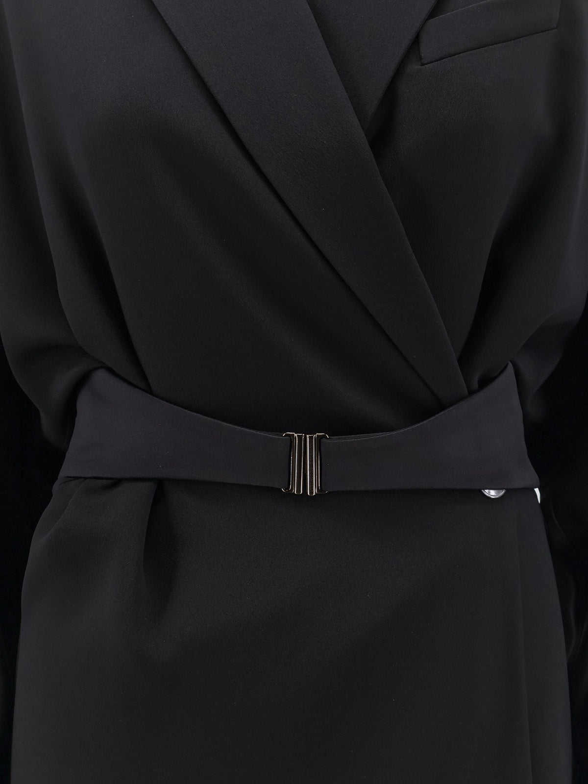 Brunello Cucinelli Chemisier Dress with Tuxedo-style band - Black
