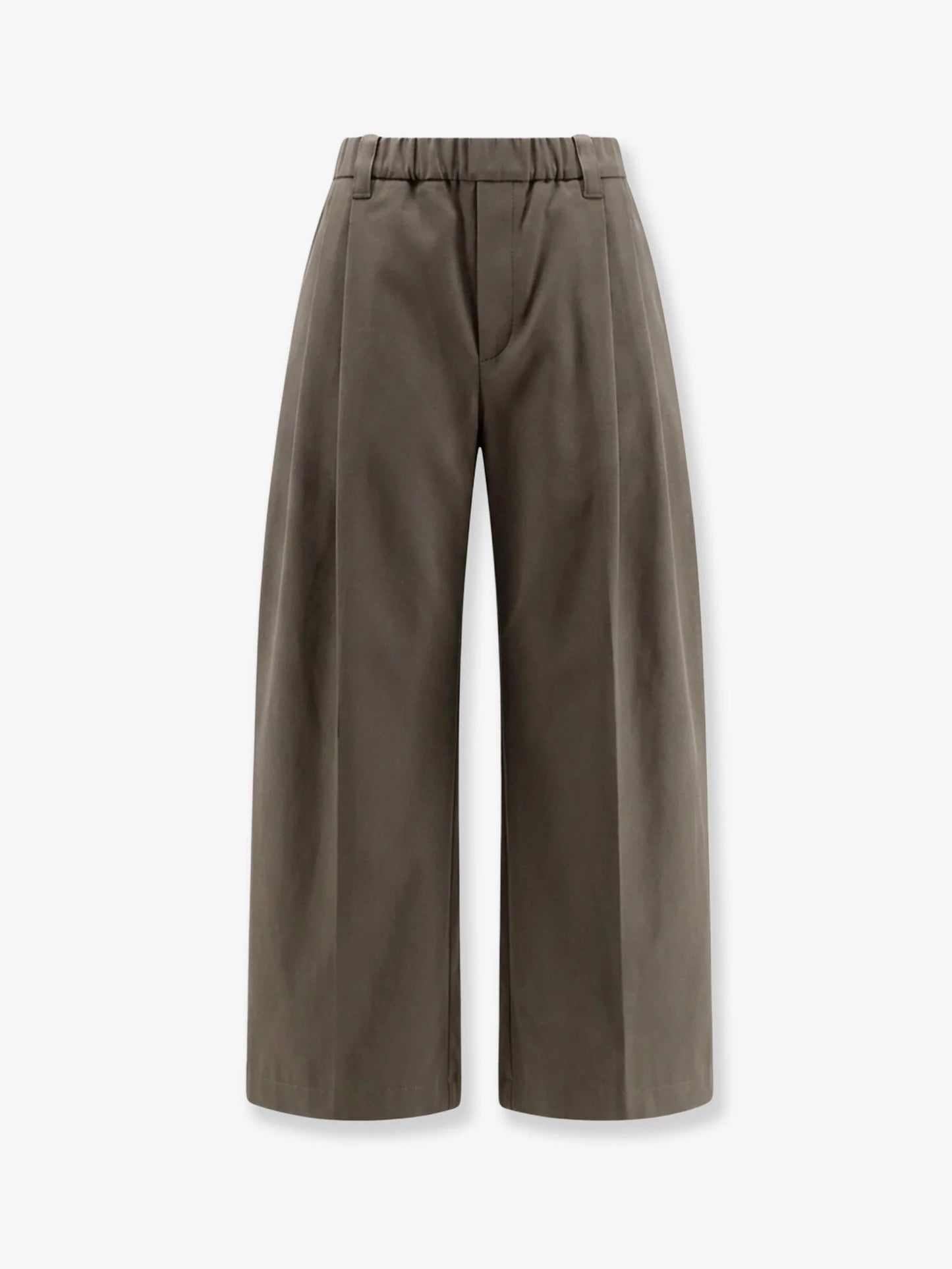 BRUNELLO CUCINELLI - Cotton trousers with elastic and Monili detail