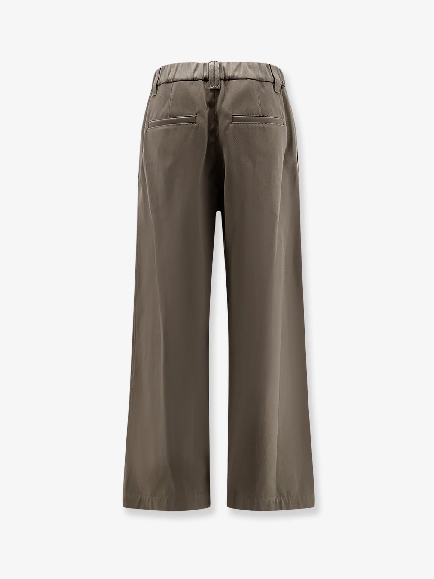 BRUNELLO CUCINELLI - Cotton trousers with elastic and Monili detail