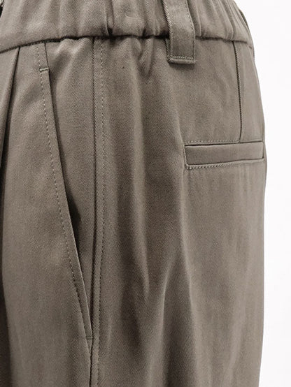 BRUNELLO CUCINELLI - Cotton trousers with elastic and Monili detail
