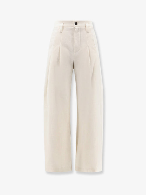 Brunello Cucinelli Baggy Wrinkled wool and cotton trousers - Panama