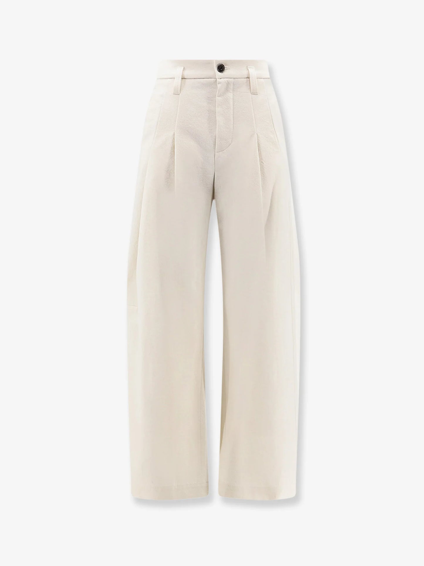 BRUNELLO CUCINELLI - Baggy Wrinkled wool and cotton trousers