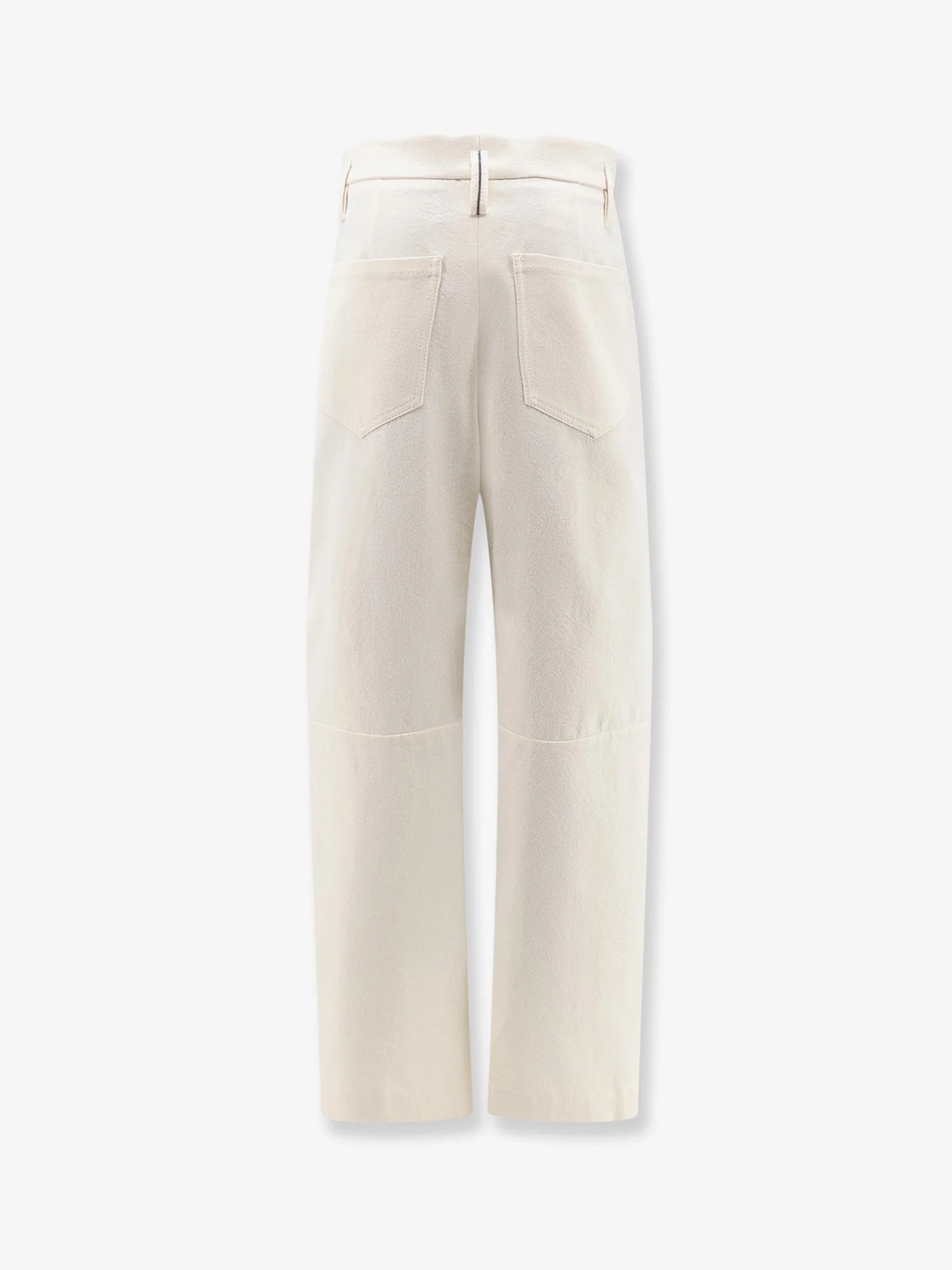 BRUNELLO CUCINELLI - Baggy Wrinkled wool and cotton trousers