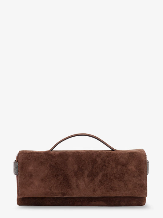 Brunello Cucinelli Essence suede handbag - Espresso