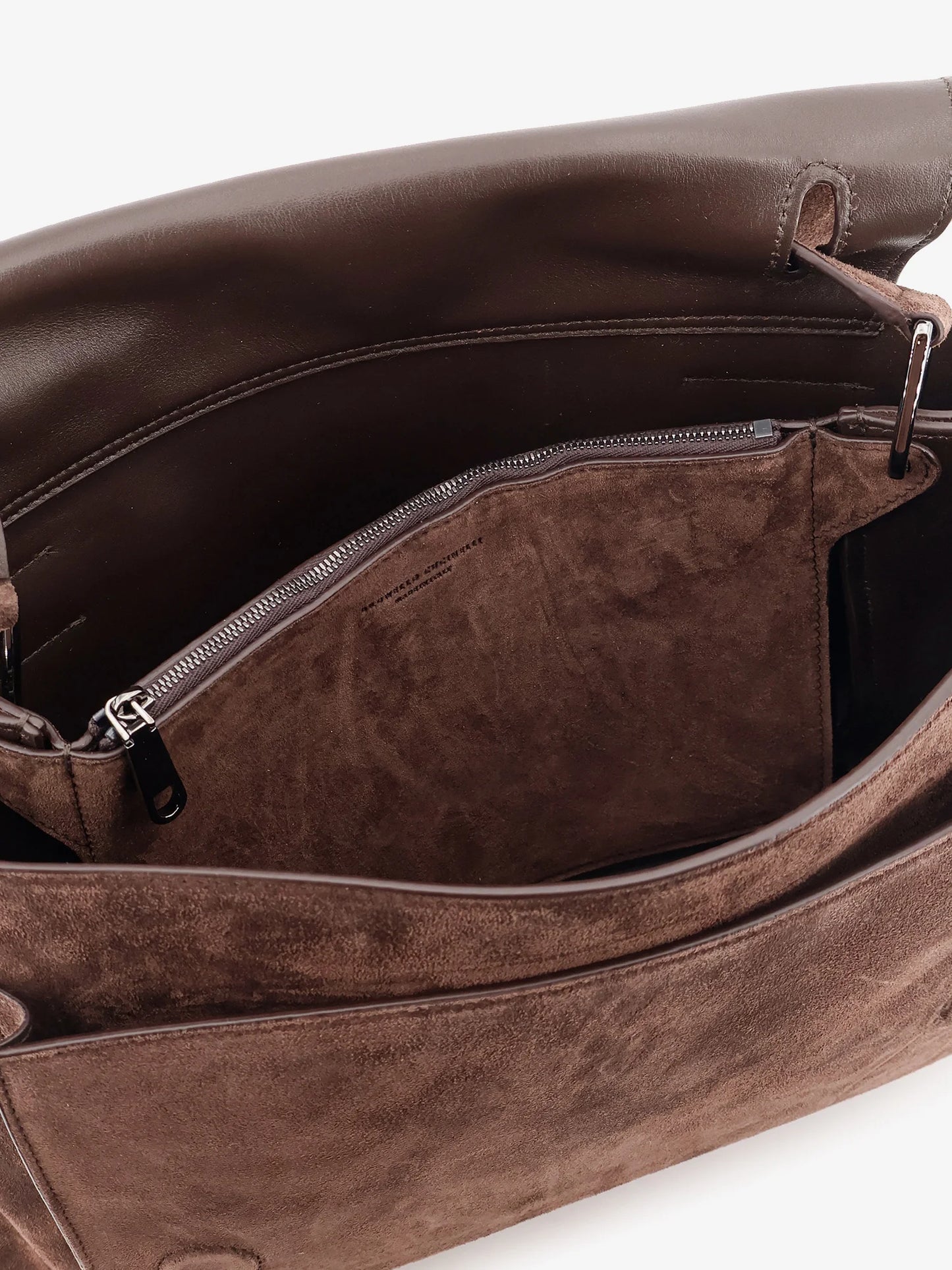 Brunello Cucinelli Suede Crossbody Bag With Monili Details