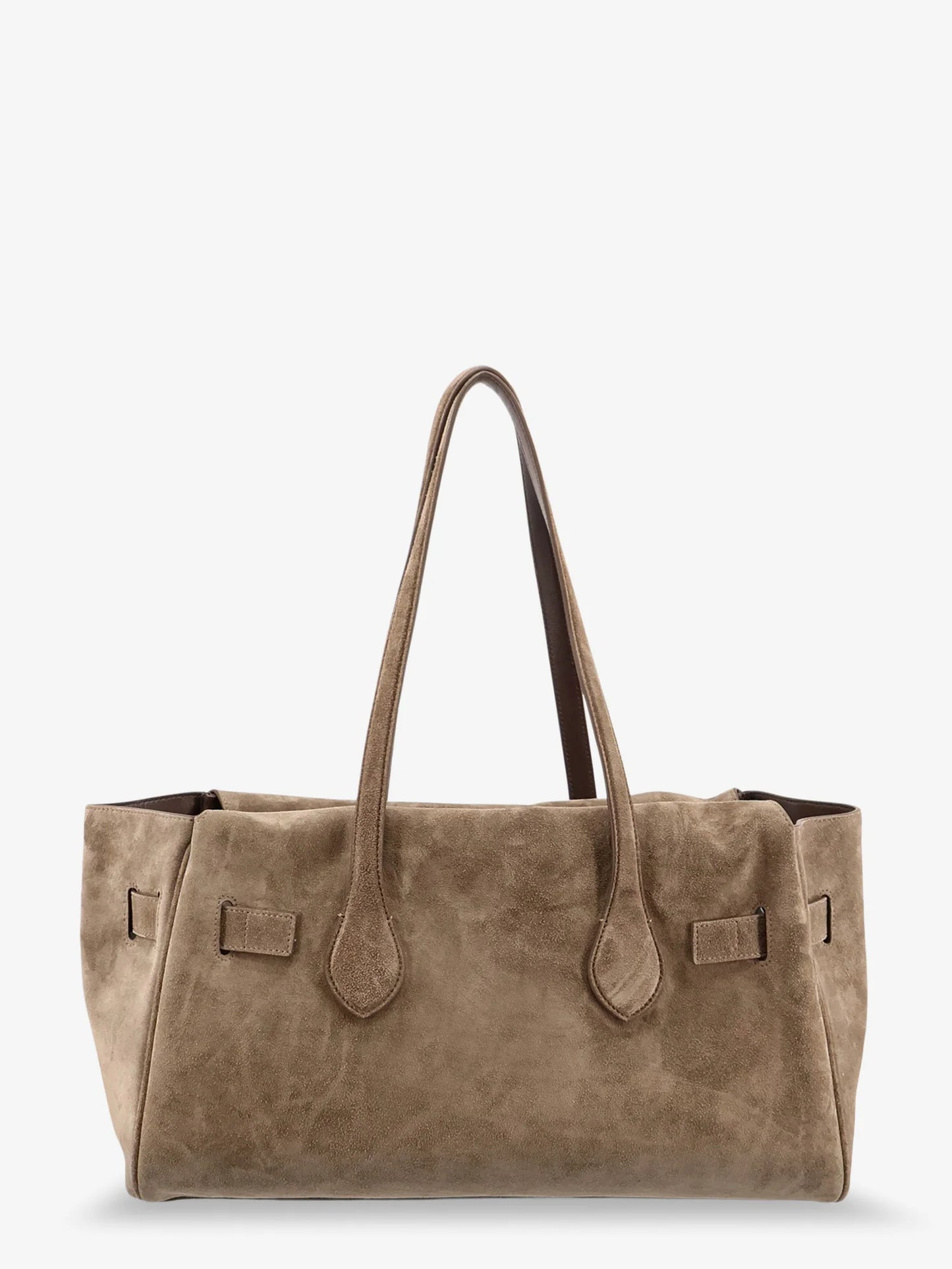BRUNELLO CUCINELLI - Suede shoulder bag with logo padlock detail
