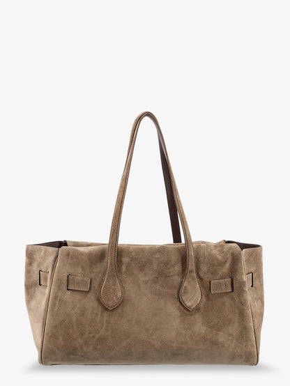 BRUNELLO CUCINELLI - Suede shoulder bag with logo padlock detail