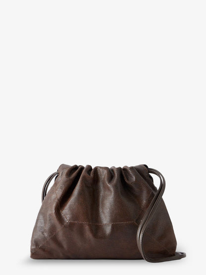 Brunello Cucinelli Reptile print leather crossbody bag - Testamoro