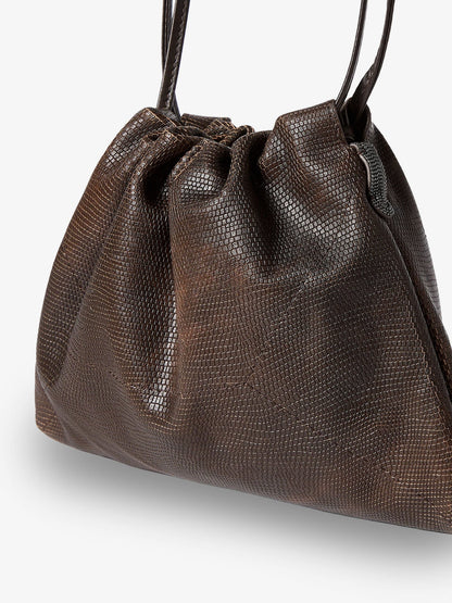 Brunello Cucinelli Reptile print leather crossbody bag - Testamoro