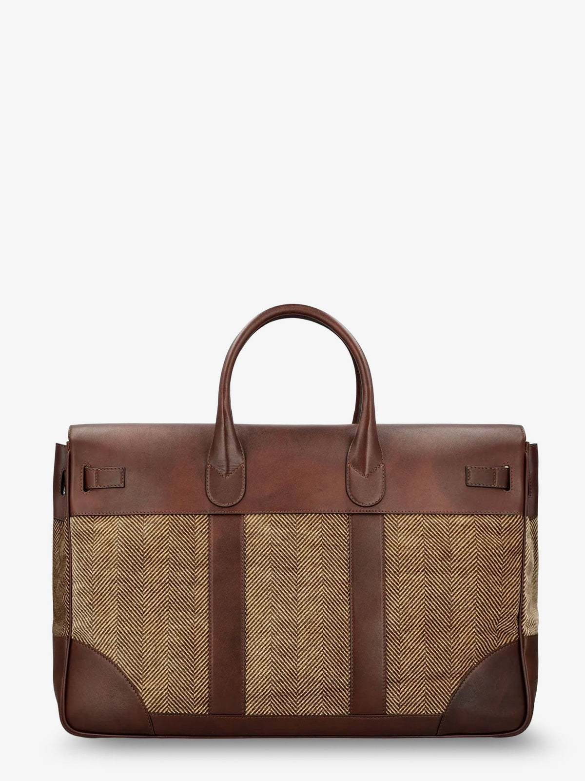 Brunello Cucinelli Country leather bag with chevron pattern - Brown