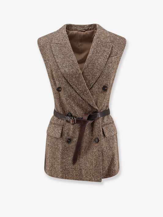 Brunello Cucinelli Virgin wool blend vest - Marrone