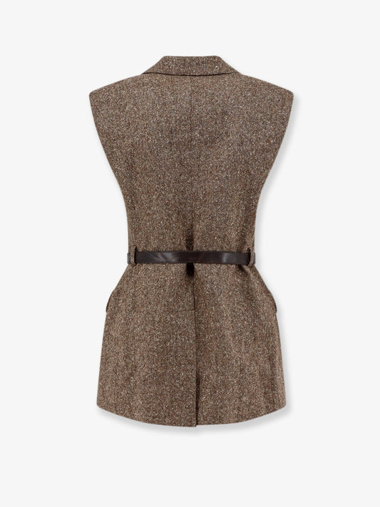Brunello Cucinelli Virgin wool blend vest - Marrone