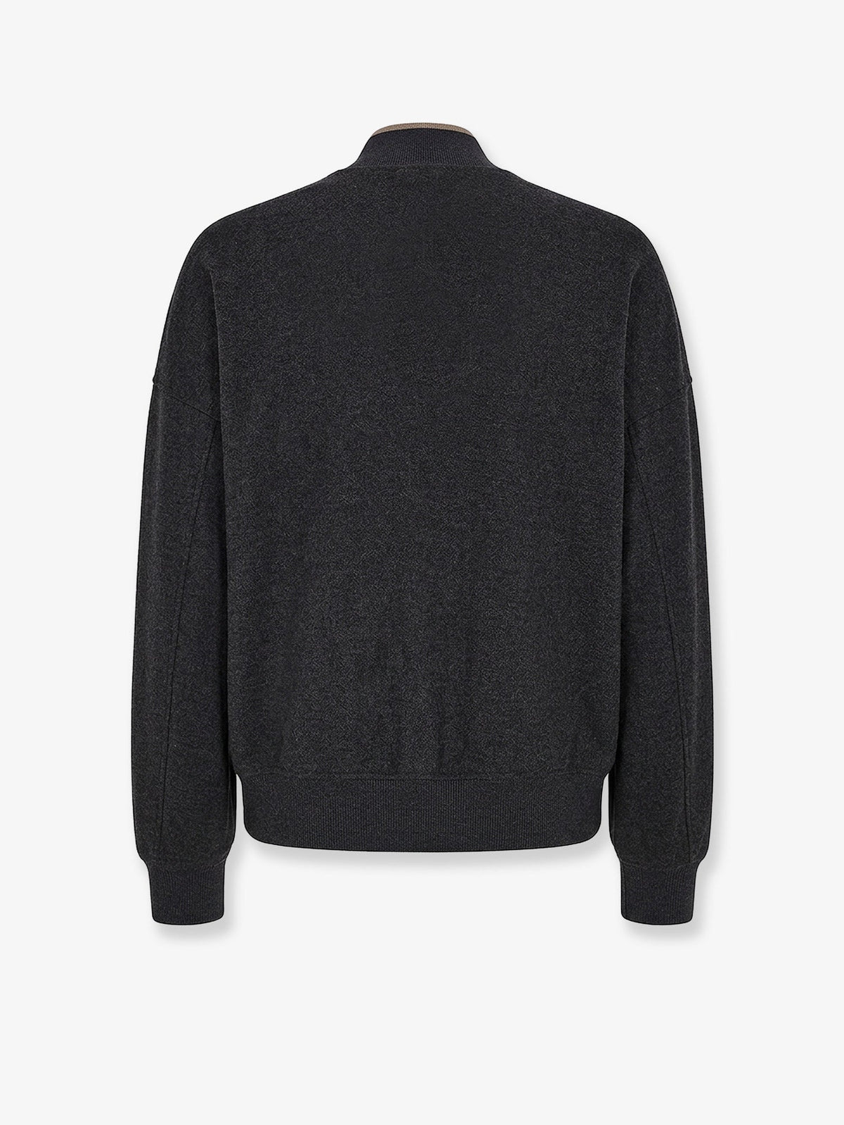 Brunello Cucinelli Cashmere interlock bomber jacket with logo - Lignitegrigioscuro