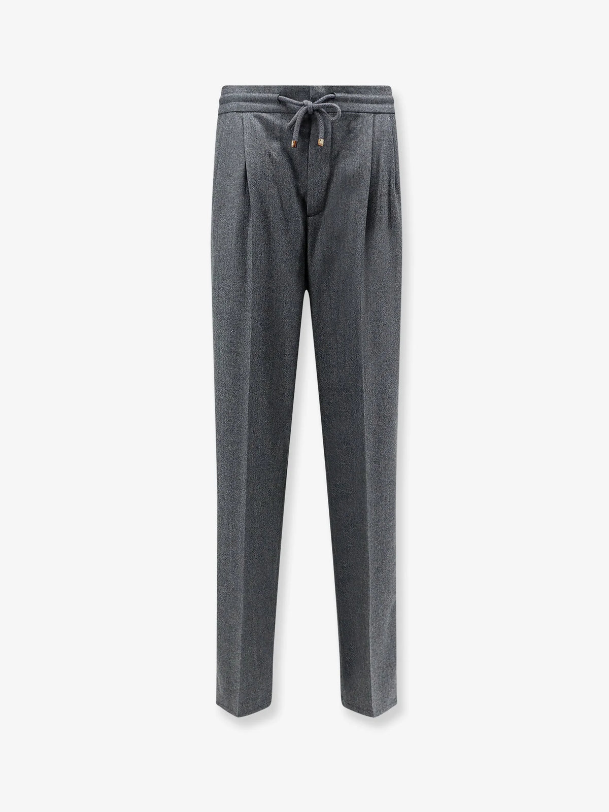BRUNELLO CUCINELLI - Virgin wool trousers with adjustable drawstring