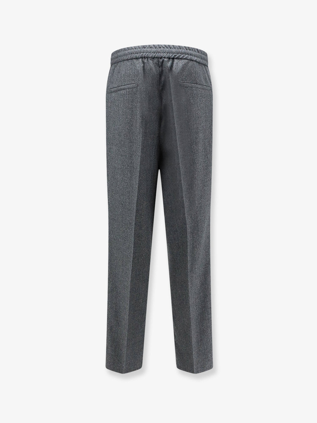 Brunello Cucinelli Virgin wool trousers with adjustable drawstring - Grigiomedio