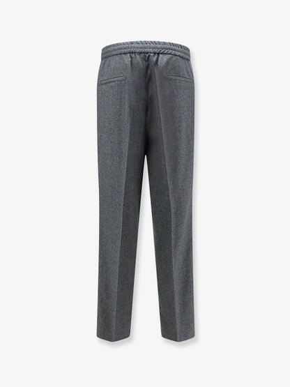 BRUNELLO CUCINELLI - Virgin wool trousers with adjustable drawstring