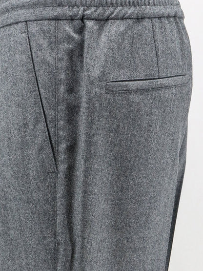 BRUNELLO CUCINELLI - Virgin wool trousers with adjustable drawstring