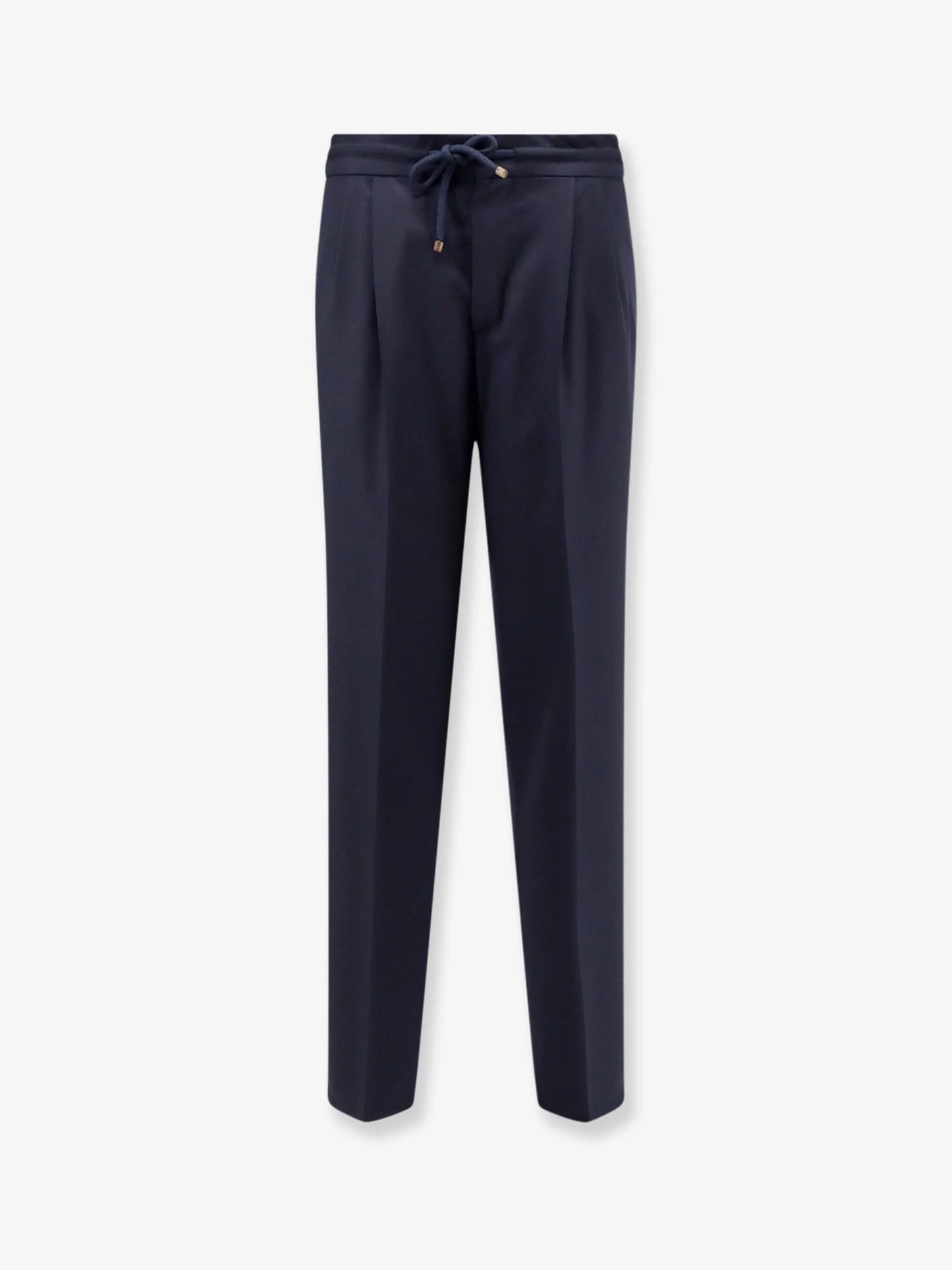 BRUNELLO CUCINELLI - Virgin wool trousers with adjustable drawstring