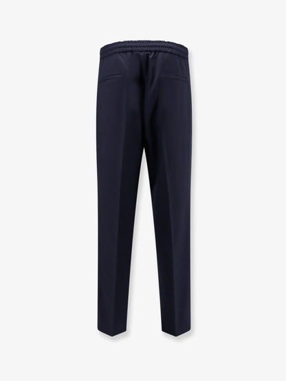 BRUNELLO CUCINELLI - Virgin wool trousers with adjustable drawstring