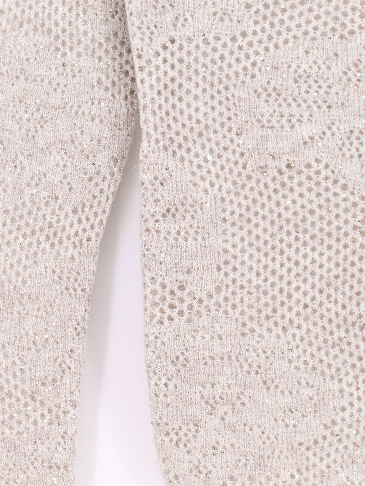Brunello Cucinelli Mohair and virgin wool blend sweater with all-over Dazzling detail - Madreperla
