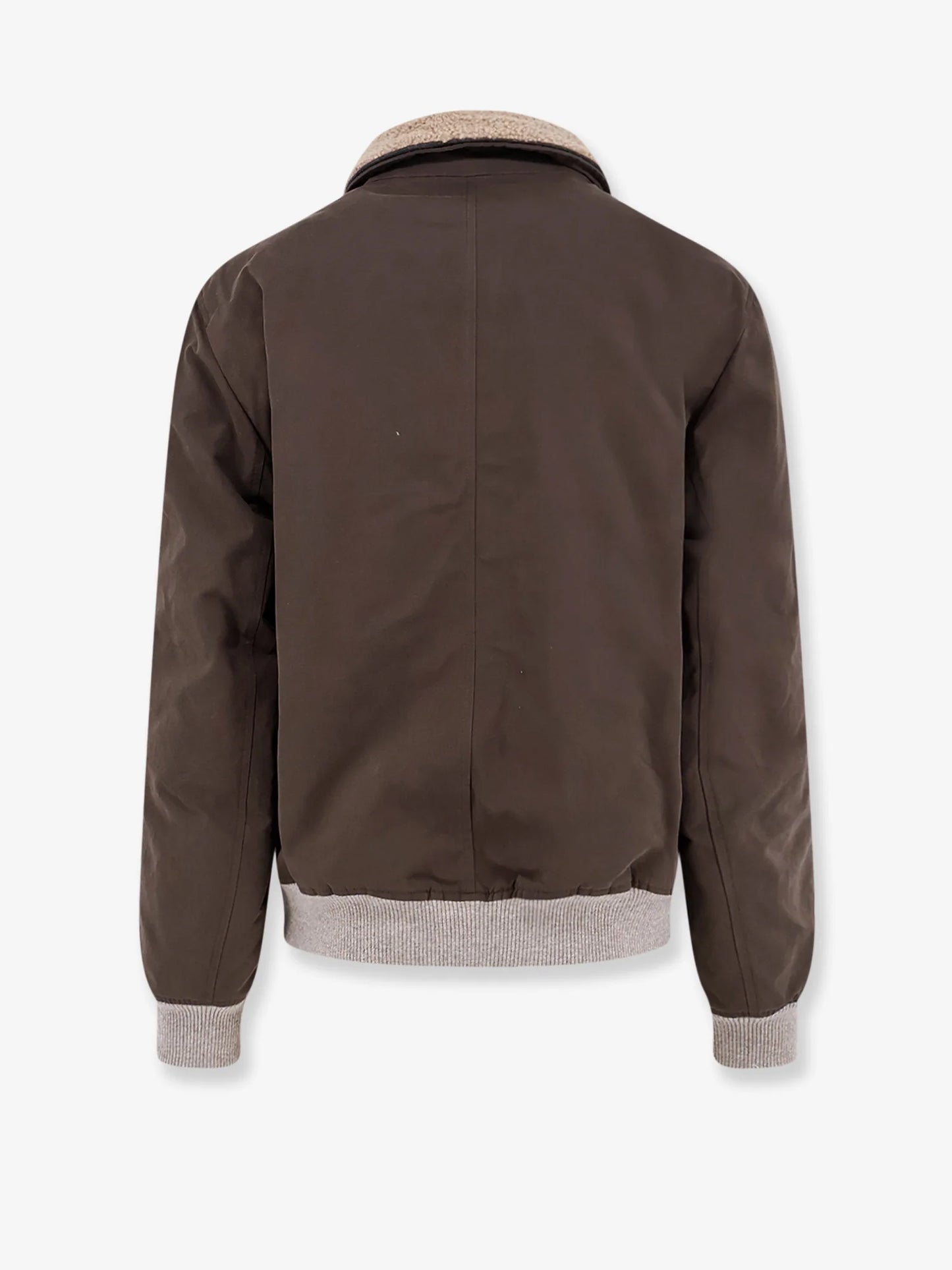 BRUNELLO CUCINELLI - Cotton blend jacket with fur collar