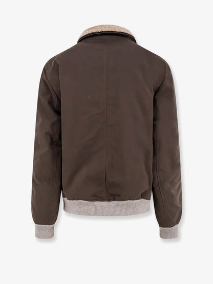 BRUNELLO CUCINELLI - Cotton blend jacket with fur collar