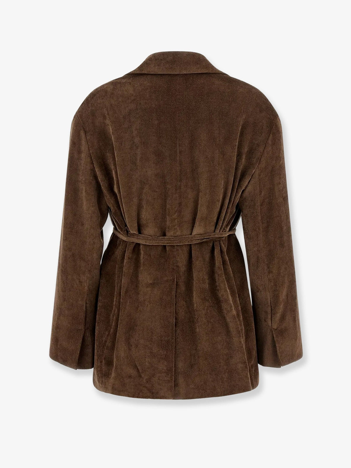 Brunello Cucinelli Corduroy blazer with belt - Sigaro