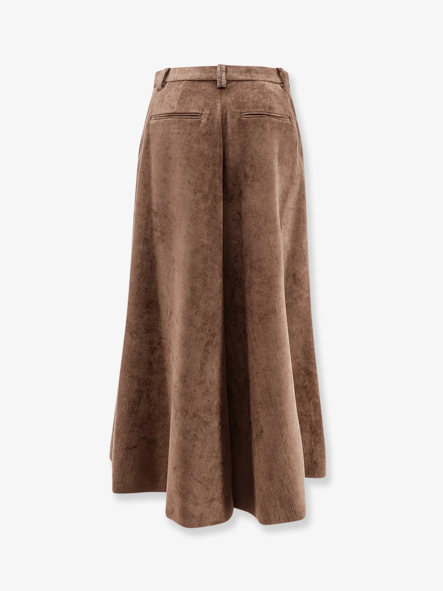 BRUNELLO CUCINELLI - Velvet skirt with Monili detail