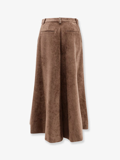 BRUNELLO CUCINELLI - Velvet skirt with Monili detail