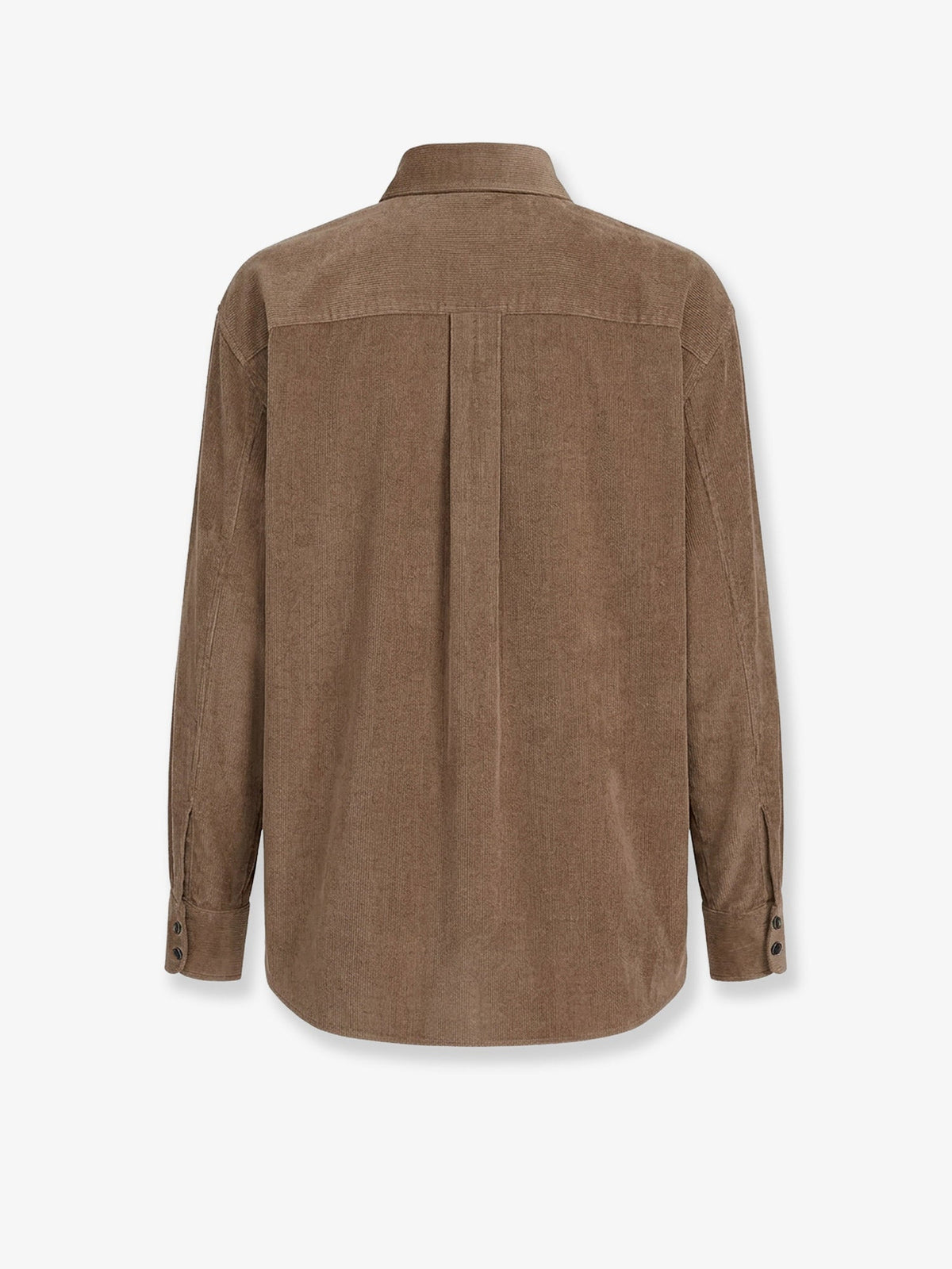 Brunello Cucinelli Fluid corduroy shirt with Monili - Cappuccino