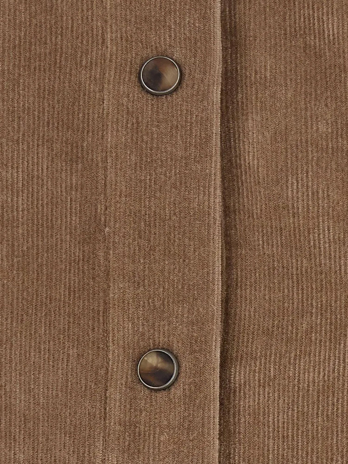 Brunello Cucinelli Fluid corduroy shirt with Monili - Cappuccino