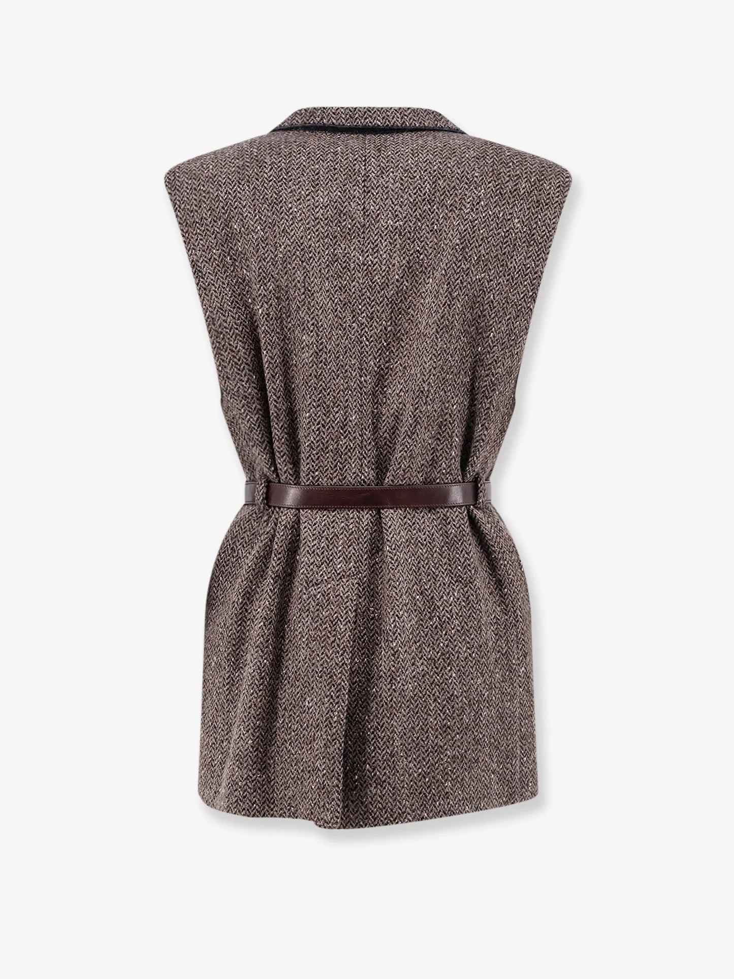 BRUNELLO CUCINELLI - Sleeveless blazer with belt