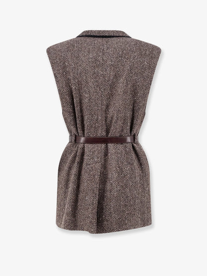 BRUNELLO CUCINELLI - Sleeveless blazer with belt