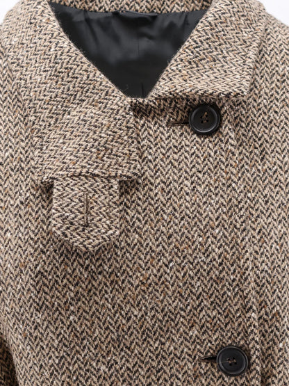 BRUNELLO CUCINELLI - Herringbone coat with Monili detail