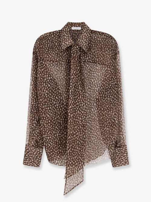 Brunello Cucinelli Sheer silk shirt - Chocolate