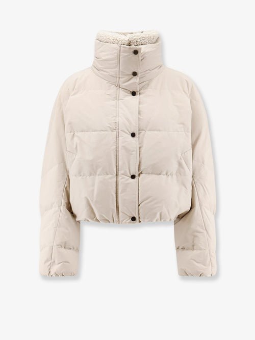Brunello Cucinelli Down jacket with shearling collar - Sabbia