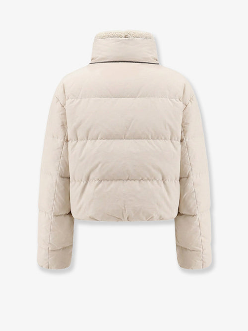Brunello Cucinelli Down jacket with shearling collar - Sabbia