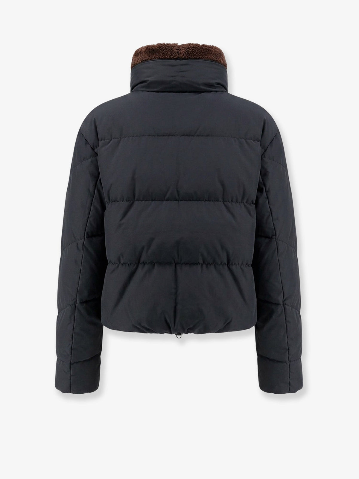 Brunello Cucinelli Down Jacket with Shearling collar - Nero