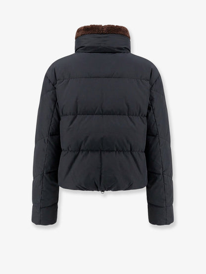 Brunello Cucinelli Down Jacket with Shearling collar - Nero