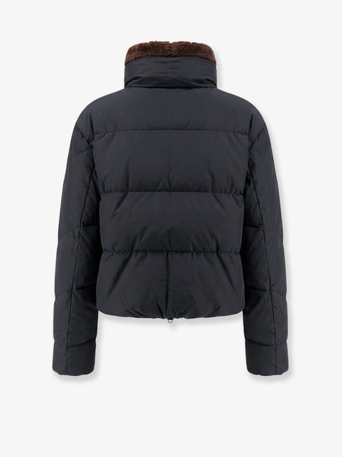 Brunello Cucinelli Down Jacket with Shearling collar - Nero