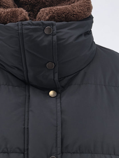 Brunello Cucinelli Down Jacket with Shearling collar - Nero