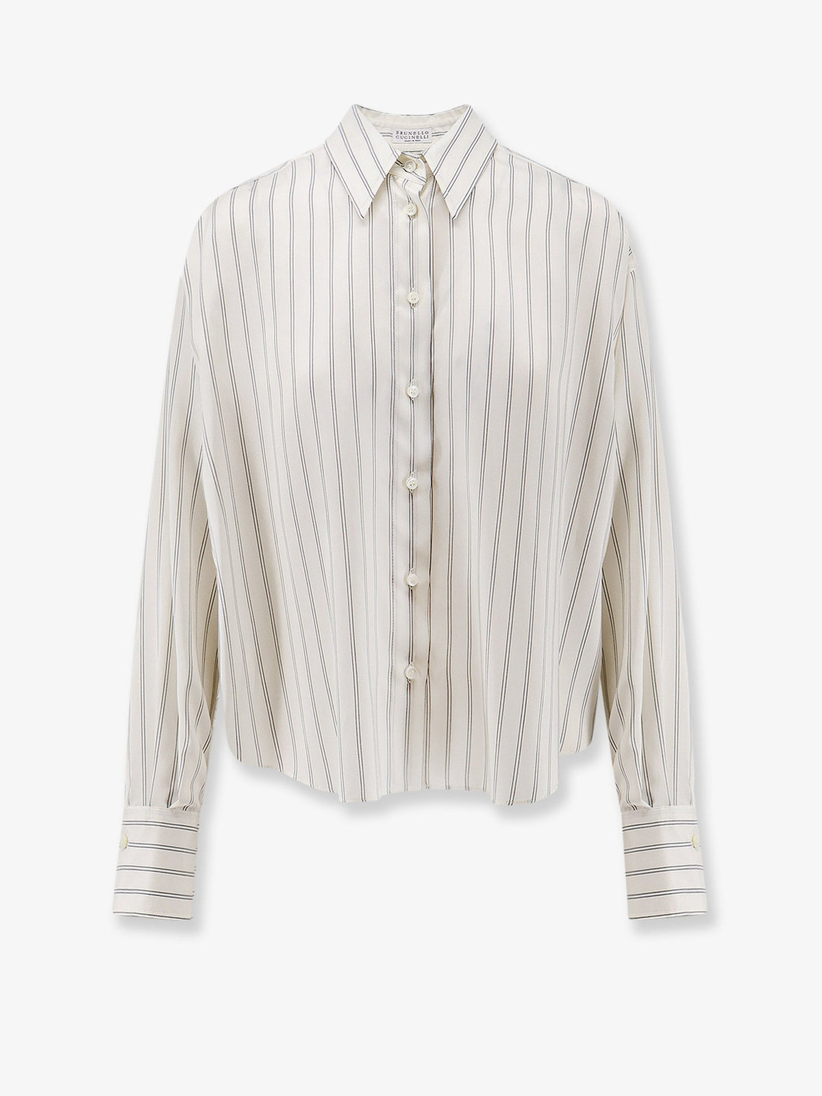 Brunello Cucinelli Striped silk shirt - White Black