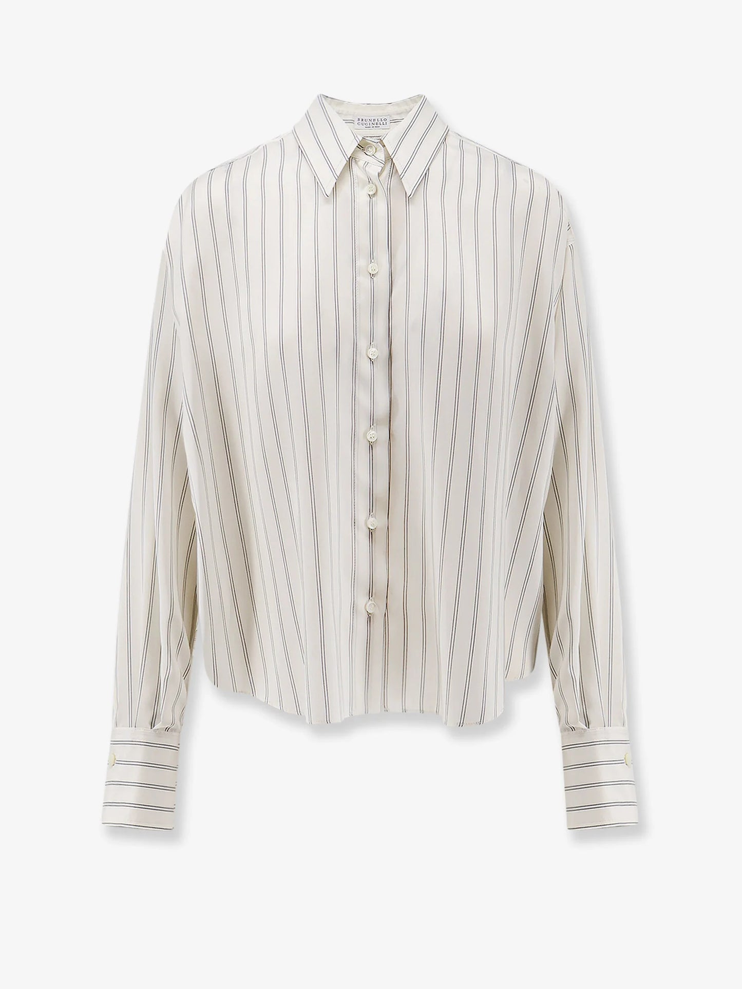 BRUNELLO CUCINELLI - Striped silk shirt